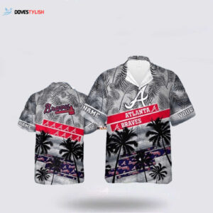 Atlanta Braves Custom Hawaiian Shirt with Palm Tree Design - Perfect for MLB Fans!