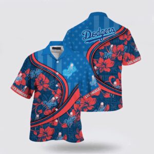 Los Angeles Dodgers Fan MLB Hawaiian Shirt with US Flag Design – Custom Summer Aloha