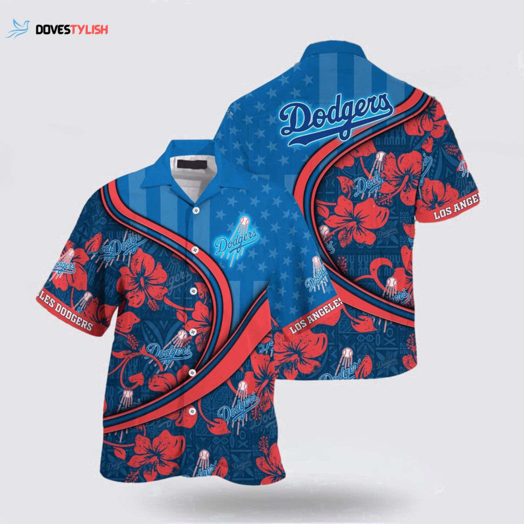 Los Angeles Dodgers Fan MLB Hawaiian Shirt with US Flag Design – Custom Summer Aloha