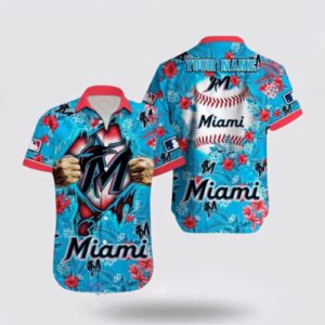 MLB Miami Marlins Fan Hawaiian Shirt – Custom Tropical Pattern