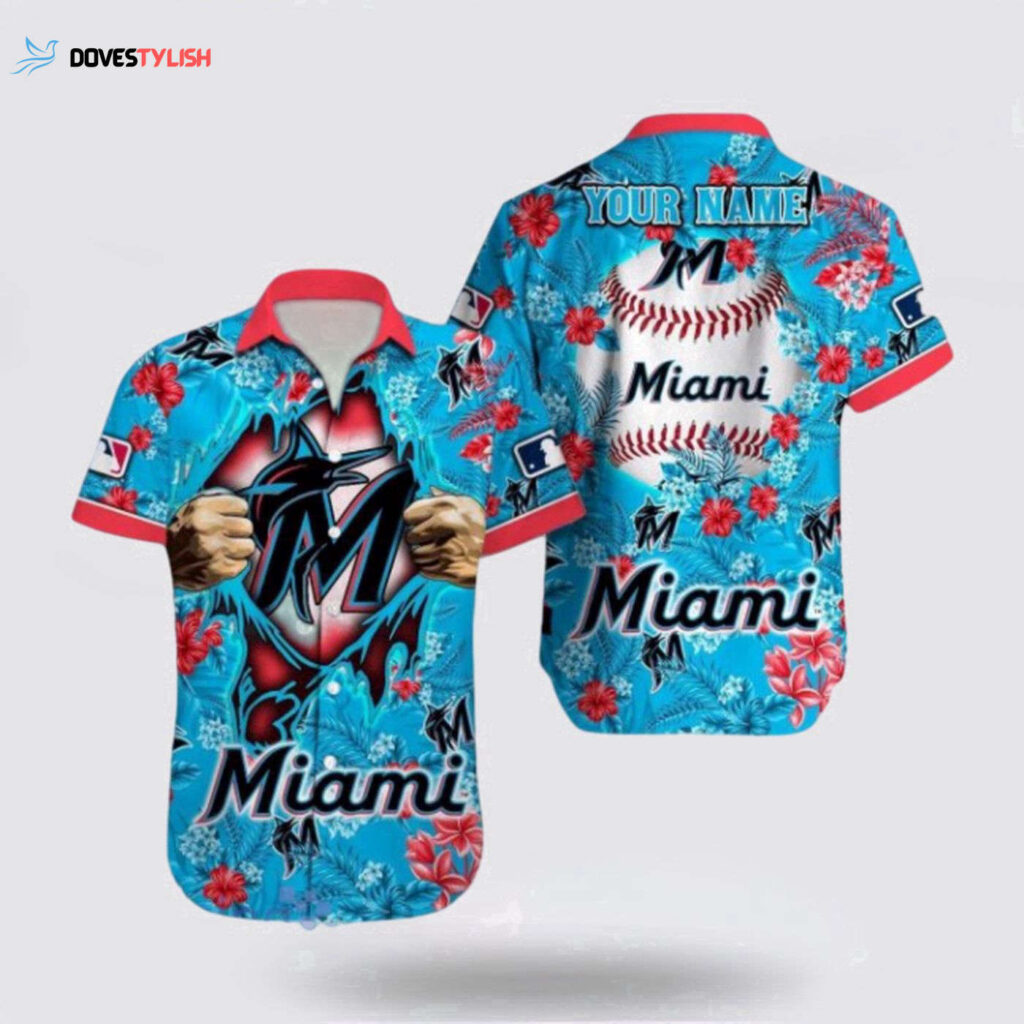 MLB Miami Marlins Fan Hawaiian Shirt – Custom Tropical Pattern