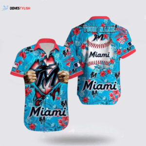 MLB Miami Marlins Fan Hawaiian Shirt - Custom Tropical Pattern