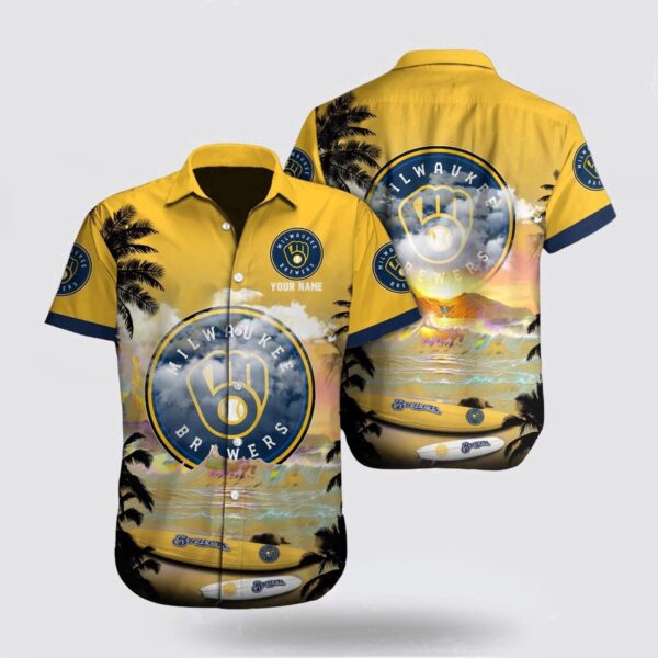 Milwaukee Brewers Hawaiian Shirt: Custom Ocean-Inspired Design for MLB Fans