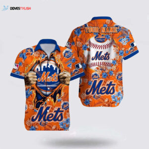 MLB New York Mets Hawaiian Shirt - Customized Fan Apparel for MLB Enthusiasts