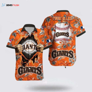 Custom San Francisco Giants MLB Aloha Shirt - Personalized Name 3D Design