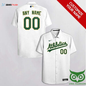 Oakland Athletics Custom White-Green Hawaiian Shirt - Personalized MLB Fan Gear