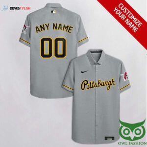 Pittsburgh Pirates Gray Black Cassette Hawaiian Shirt Custom Design