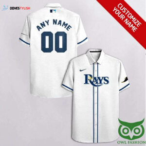 Custom Tampa Bay Rays Hawaiian Shirt with Team Logo - White & Stylish