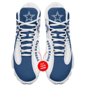 Personalized Dallas Cowboys Air Jordan 13 Sneakers - Custom Name Design
