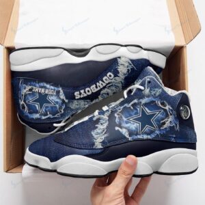 Personalized Dallas Cowboys Air Jordan 13 Youth Sneakers - Custom Name Option