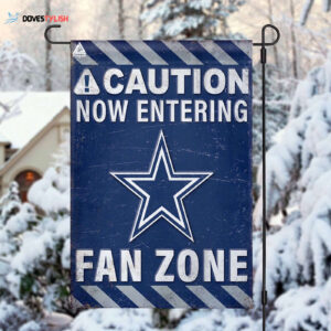 Dallas Cowboys Fan Zone Flag, NFL Welcome Sport Flag - House Garden Decor Gift