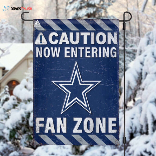 Dallas Cowboys Fan Zone Flag, NFL Welcome Sport Flag – House Garden Decor Gift