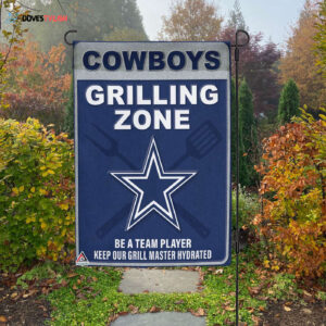 Dallas Cowboys Grilling Zone Flag, Cowboys Football Fans BBQ Flag - House Garden Decor Gift
