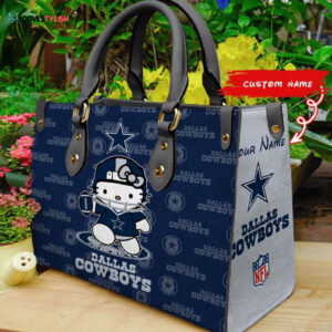 Dallas Cowboys Kitty Women Custom Name Leather Hand Bag