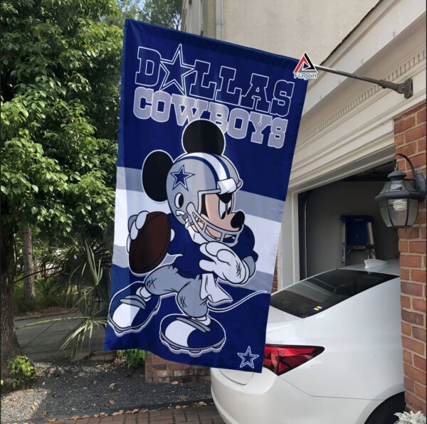 Dallas Cowboys x Mickey Football Flag, NFL Premium Flag – House Garden Decor Gift