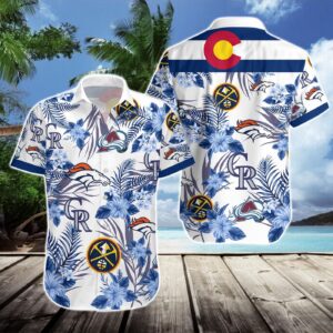 Denver Sports Team Hawaiian Shirt Gift Set – Broncos Nuggets Rockies Avalanche