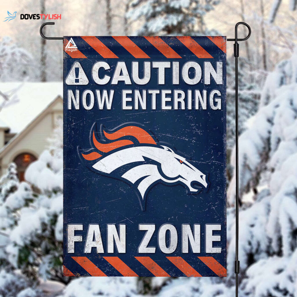 Denver Broncos Fan Zone Flag, NFL Welcome Sport Flag – House Garden Decor Gift