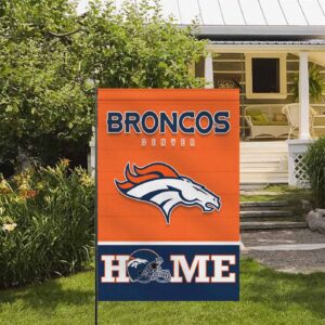 Denver Broncos Football Flag, Thunder Mascot Personalized Football Fan Welcome Flags, Custom Family Name NFL Decor – House Garden Decor Gift