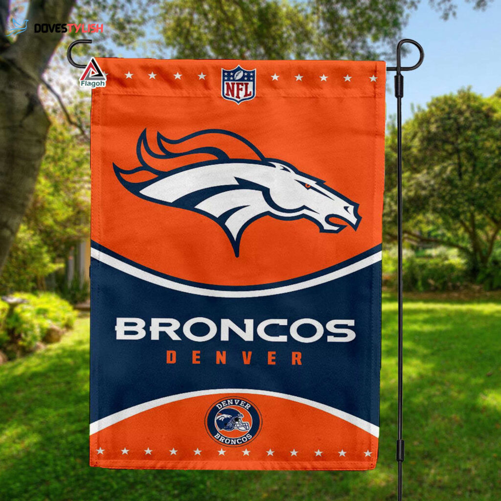Denver Broncos Football Team Flag, NFL Premium Two-sided Vertical Flag – House Garden Decor Gift