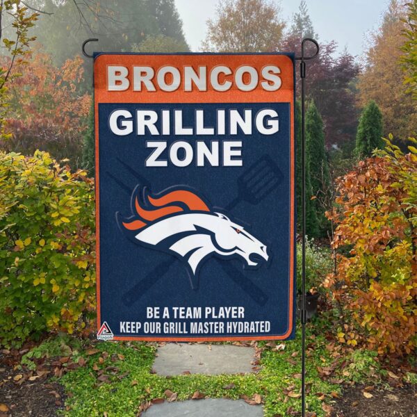Denver Broncos Grilling Zone Flag, Broncos Football Fans BBQ Flag – House Garden Decor Gift