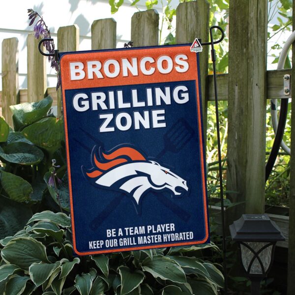 Denver Broncos Grilling Zone Flag, Broncos Football Fans BBQ Flag – House Garden Decor Gift