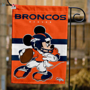 Denver Broncos x Mickey Football Flag, NFL Premium Flag - House Garden Decor Gift