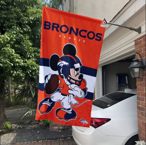 Denver Broncos x Mickey Football Flag, NFL Premium Flag – House Garden Decor Gift