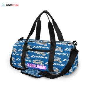 Detroit Lions Emblem Unisex Gift Tee 2025 Personalized Name Travel Bag Gym Bag