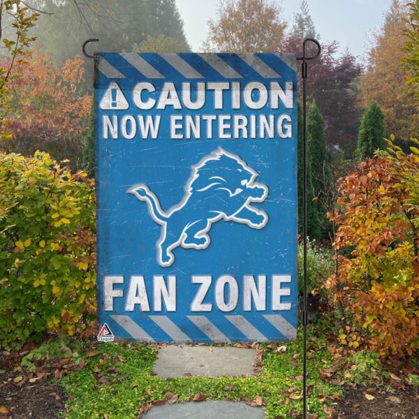Detroit Lions Fan Zone Flag, NFL Welcome Sport Flag – House Garden Decor Gift