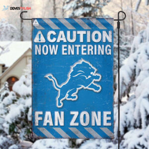 Detroit Lions Fan Zone Flag, NFL Welcome Sport Flag - House Garden Decor Gift