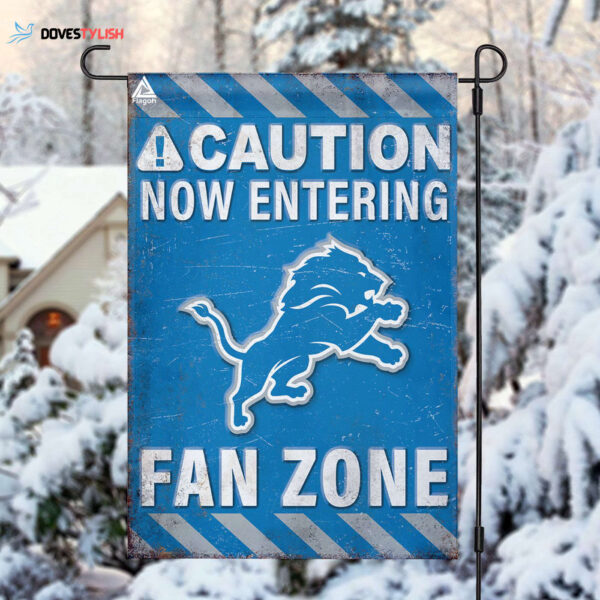 Detroit Lions Fan Zone Flag, NFL Welcome Sport Flag – House Garden Decor Gift