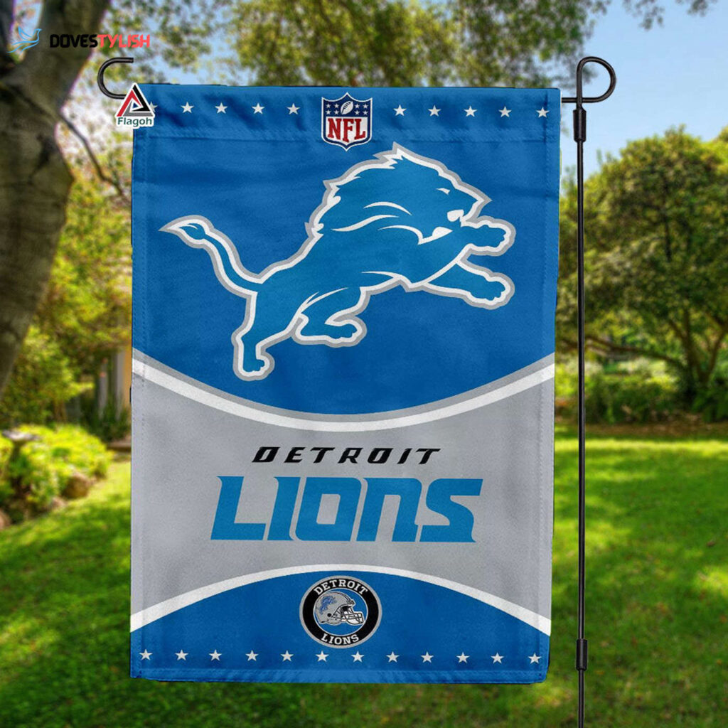Detroit Lions Football Team Flag, NFL Premium Two-sided Vertical Flag – House Garden Decor Gift
