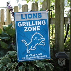 Detroit Lions Grilling Zone Flag, Lions Football Fans BBQ Flag – House Garden Decor Gift