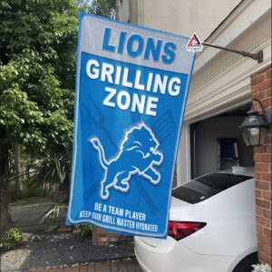 Detroit Lions Grilling Zone Flag, Lions Football Fans BBQ Flag - House Garden Decor Gift 3