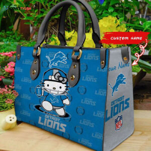 Detroit Lions Kitty Women Custom Name Leather Hand Bag