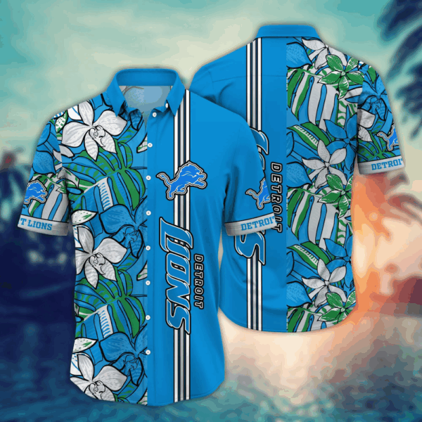 Detroit Lions NFL Flower Hawaii Shirt  For Fans, Summer Football Shirts