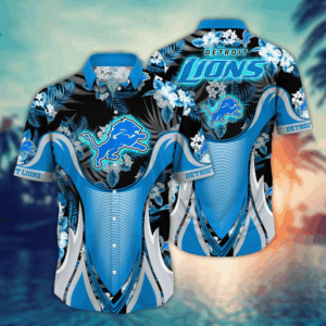 Detroit Lions NFL Flower Hawaii Shirt   For Fans, Summer Football Shirts