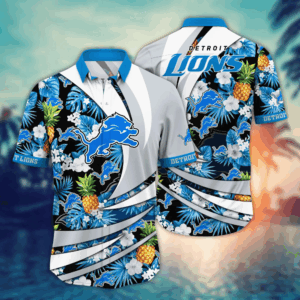 Detroit Lions NFL Flower Hawaii Shirt  For Fans, Summer Football Shirts
