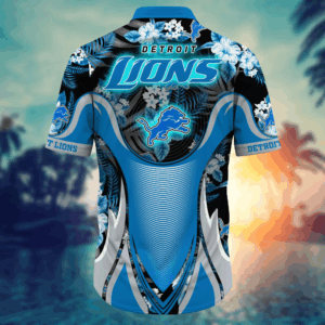 Detroit Lions NFL Flower Hawaii Shirt   For Fans, Summer Football Shirts