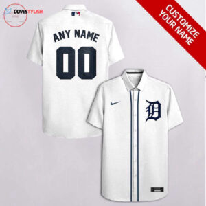 Custom Detroit Tigers All White Hawaiian Shirt - Personalize Your Style!