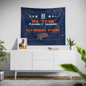 Custom Detroit Tigers Cheer Tapestry – Personalized Wall Decor