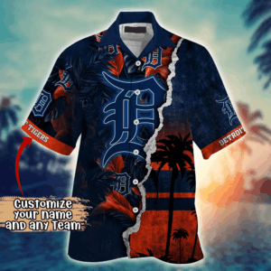 Detroit Tigers MLB Flower Hawaii Shirt   For Fans, Custom Summer Football Shirts
