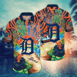 Detroit Tigers MLB Flower Hawaii Shirt   For Fans, Summer Football Shirts