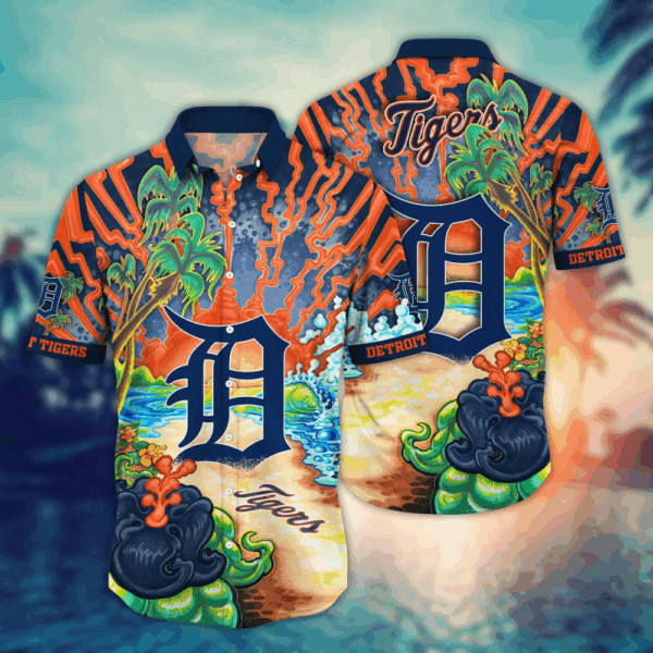 Detroit Tigers MLB Flower Hawaii Shirt   For Fans, Summer Football Shirts