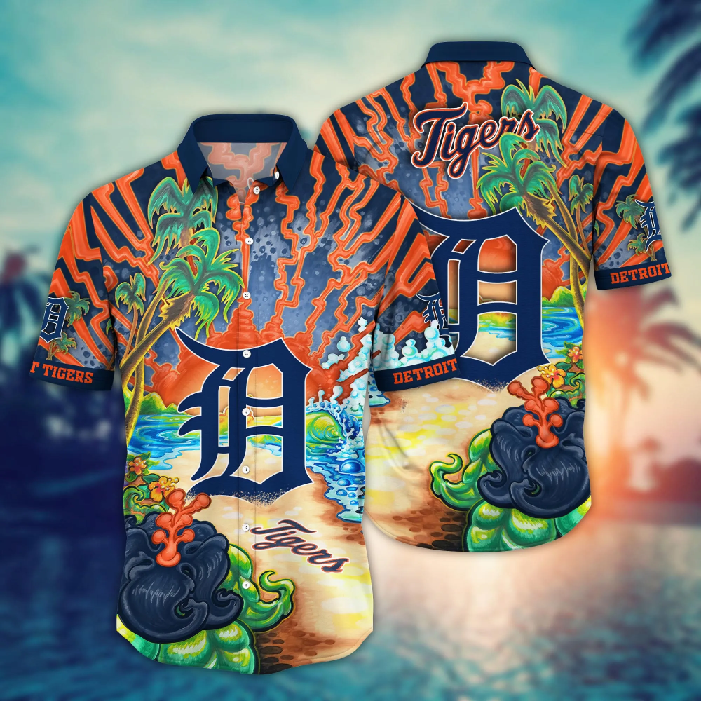 Detroit Tigers MLB Flower Hawaii Shirt For Fans, Summer Football Shirts Detroit Tigers MLB Flower Hawaii Shirt For Fans, Summer Football Shirts