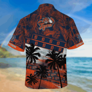 Detroit Tigers MLB Palm Tree Pattern Hawaii Shirt For Sports Fans, Unisex Sport Hawaii Shirt