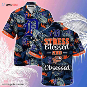 Official Detroit Tigers MLB Hawaiian Shirt - Summer Beach Vibes Stress Blessed Obsessed