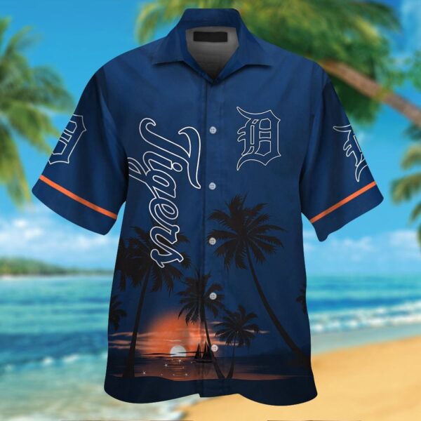 Detroit Tigers Hawaiian Shirt Set for Fans – Short Sleeve Button Up Tropical Aloha Shirt for Men and Women