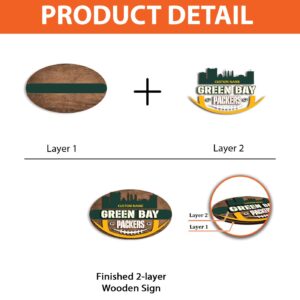 Green Bay Packers 2 Layers Wooden Sign – Home Decor Gift