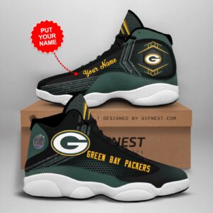 Custom Green Bay Packers Air Jordan 13 Sneakers with Personalized Name – Limited Edition 1067